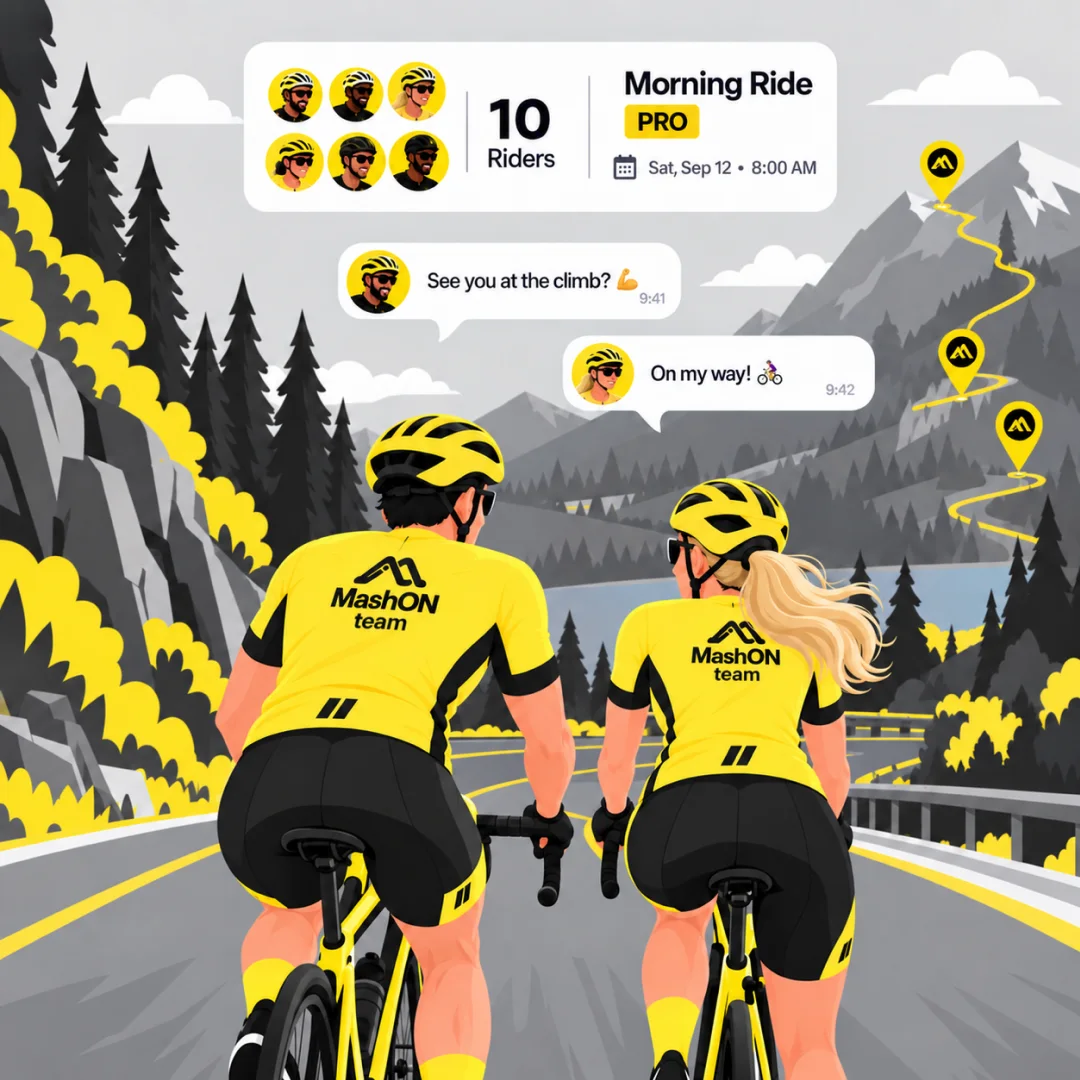 Un equipo organizando una salida matutina para diez ciclistas